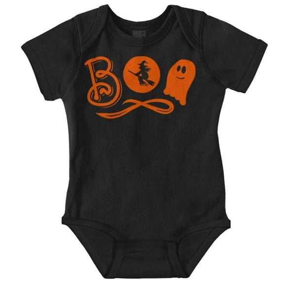 Boo Cute Witch Ghost Halloween Bodysuit Jumper Girls Infant Baby Brisco Brands NB