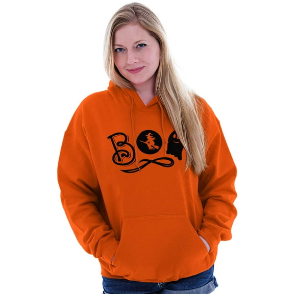 Boo Cute Witch Ghost Halloween Women Plus Size Hoodie Brisco Brands 5X