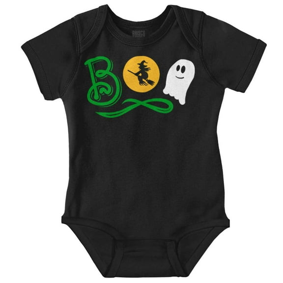 Boo Cute Witch Ghost Halloween Romper Boys or Girls Infant Baby Brisco Brands 12M