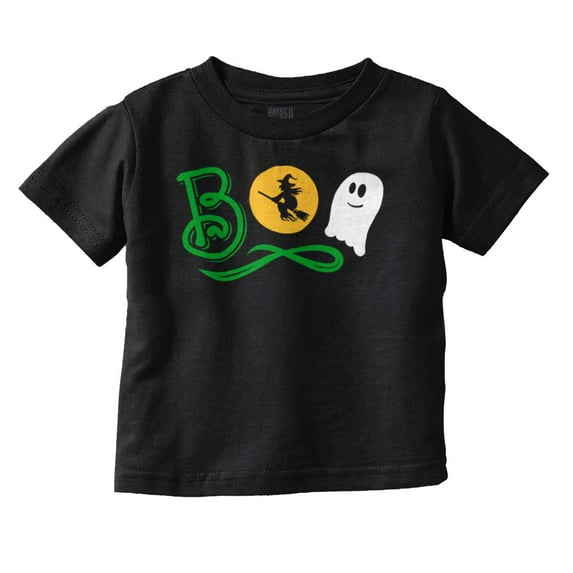 Boo Cute Witch Ghost Halloween Toddler Boy Girl T Shirt Infant Toddler Brisco Brands 4T