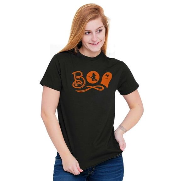 Boo Cute Witch Ghost Halloween Women's Plus Size Graphic Tee Brisco Brands 3X
