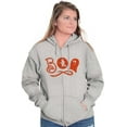 thumbnail image 1 of Boo Cute Witch Ghost Halloween Womens Plus Size Graphic Zipper Hoodie Brisco Brands 5X, 1 of 5