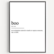 Boo Definition Print Poster, Poster Only