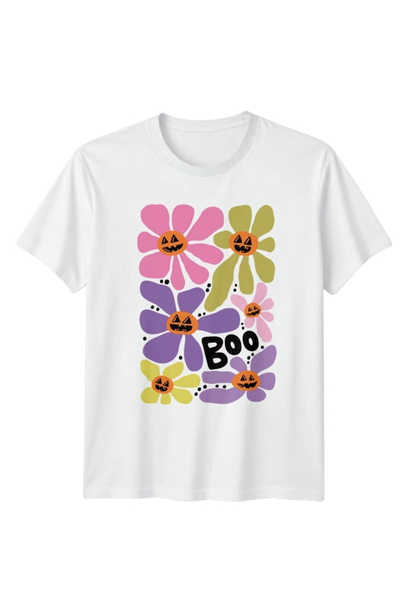 Boo Flowers s Mens T-Shirt Womens Graphic Tee