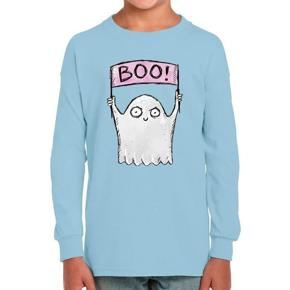 Boo! Funny Ghost W Sign Long Sleeve Toddler -Image by Shutterstock, 4 Toddler