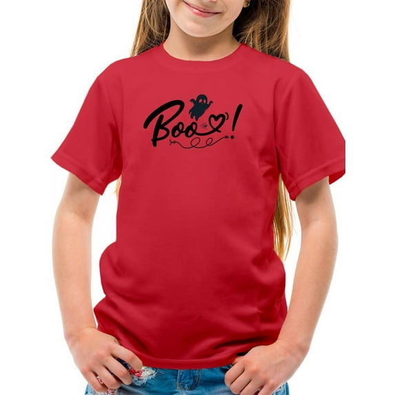 Boo Funny Small Ghost T-Shirt Juniors -Image by Shutterstock, Large