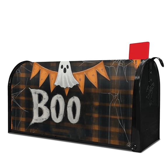 Boo Ghost Bat Halloween Mailbox Covers,Magnetic 21x25.5 Inch Mailbox Wrap Waterproof Durable Halloween Post Letter Box Covers for Yard Farmhouse Decor