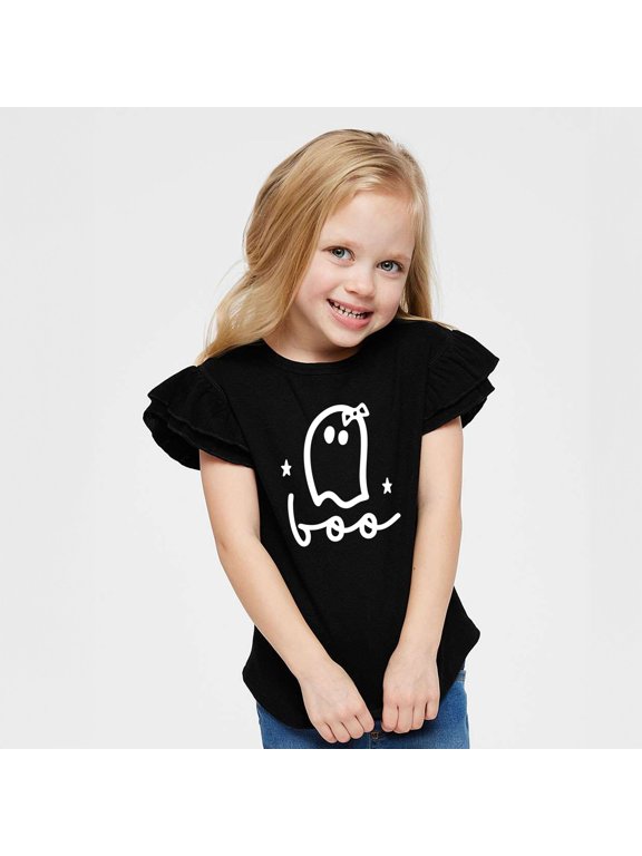 Boo Ghost Bow - Flutter Sleeve Tee