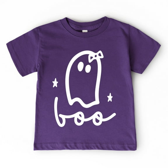 Boo Ghost Bow - Youth Short Sleeve Graphic T-Shirt and Toddler Short Sleeve Graphic T-Shirt
