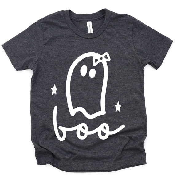 Boo Ghost Bow - Youth Short Sleeve Graphic T-Shirt and Toddler Short Sleeve Graphic T-Shirt
