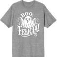 thumbnail image 1 of Boo Ghost Felicia Adult Heather Gray Crew Neck Short Sleeve Tee-Medium, 1 of 2