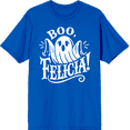 thumbnail image 1 of Boo Ghost Felicia Adult Royal Blue Crew Neck Short Sleeve Tee-XS, 1 of 4