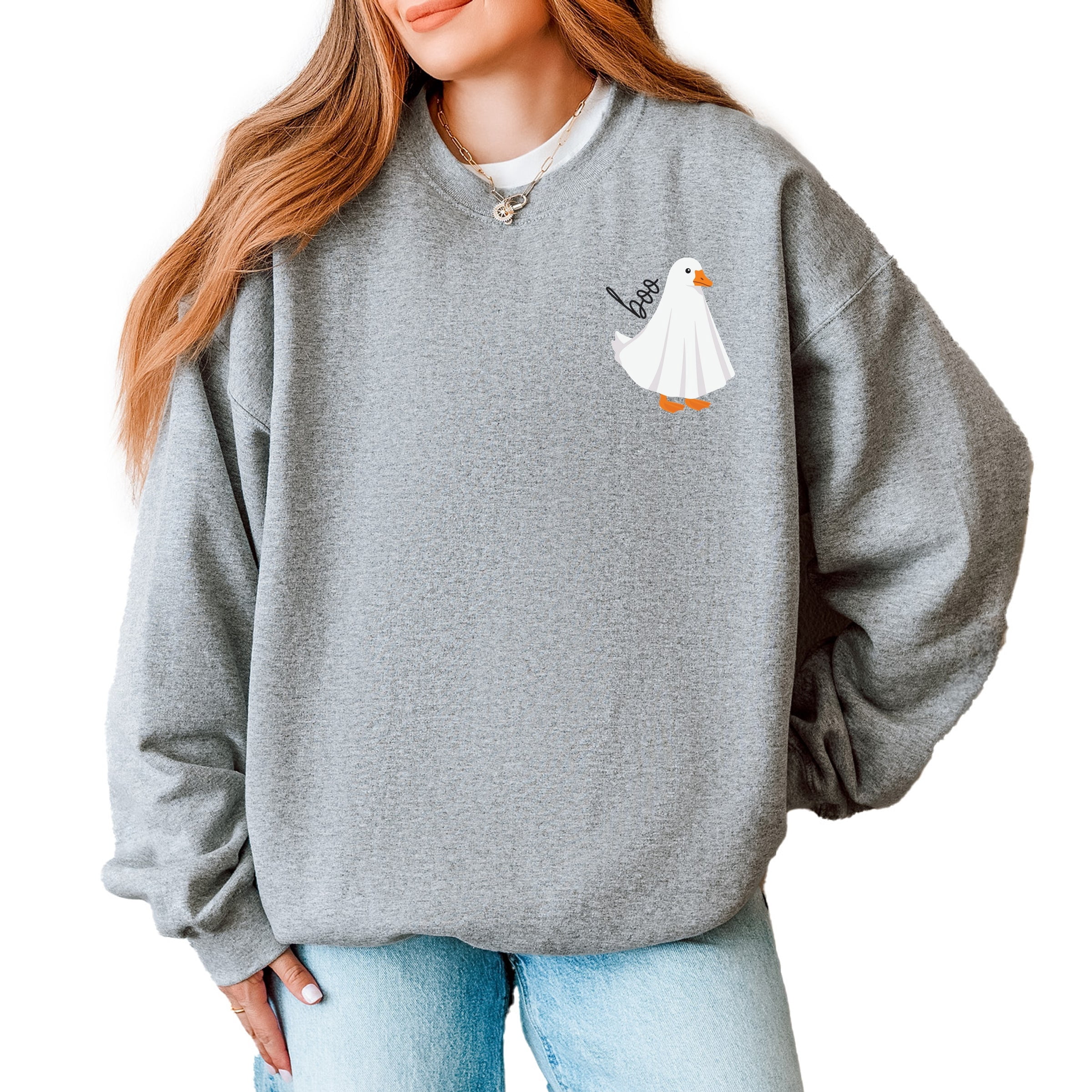 Boo Ghost Goose - Women's Graphic Sweatshirt - Walmart.com