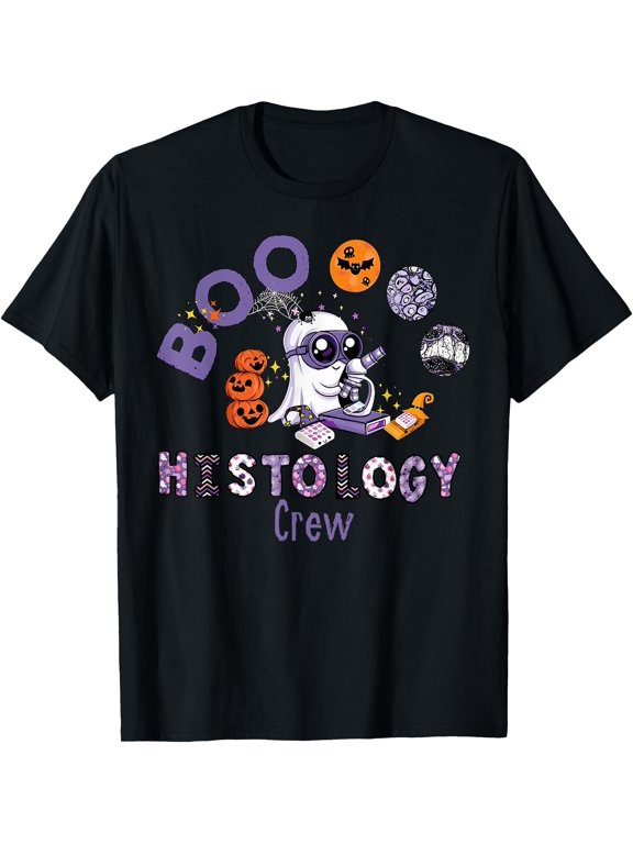 Boo Ghost Histology Crew Halloween Spooky Pathologist T-Shirt , Vintage T-Shirt
