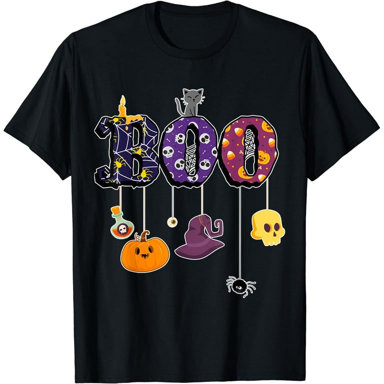 Boo Halloween Costume Spiders, Ghosts, Pumkin & Witch Hat T-Shirt Boo Halloween Costume Spiders, Ghosts, Pumkin & Witch Hat T-Shirt