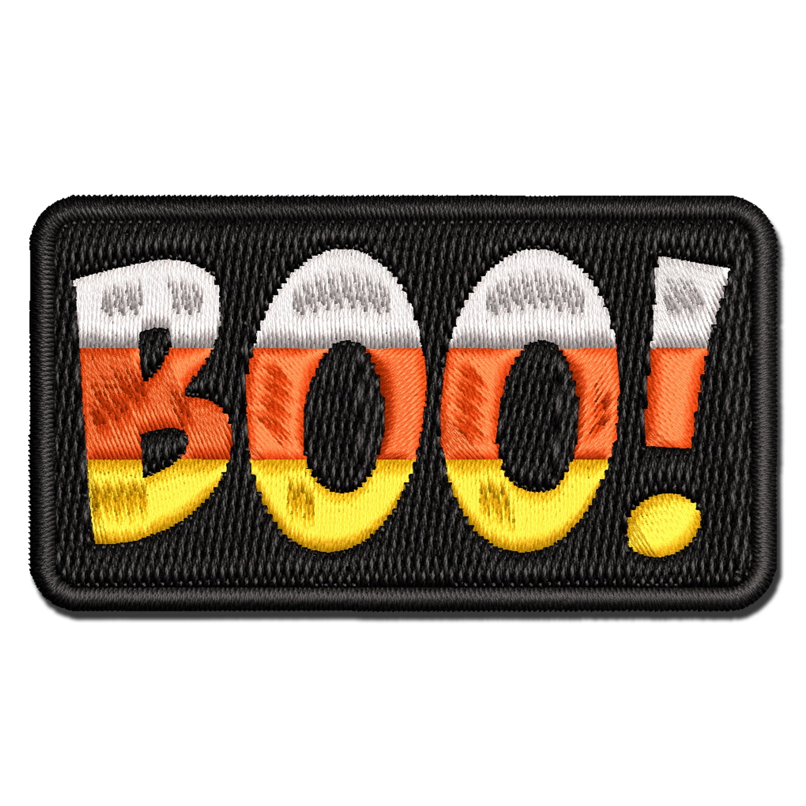 Boo Halloween Fun Text Applique Multi-Color Embroidered Iron-On Patch - 3.5 Inch Large