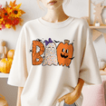 thumbnail image 1 of Boo Halloween Ghost Pumpkin Sweatshirt, Cute Coquette Bow T-Shirt, Spooky Season Crewneck, Halloween Shirts, BOO Halloween Sweater, 1 of 3