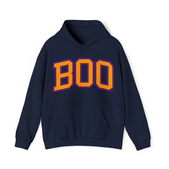 Boo Halloween Graphic Hoodie Navy