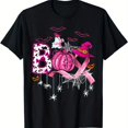thumbnail image 1 of Boo Halloween Pumpkin Pink Ribbon Witch Breast Cancer T-Shirt, Loose Fit Printed T-Shirt, Festive Attire, Suitable For Family Fun., 1 of 10