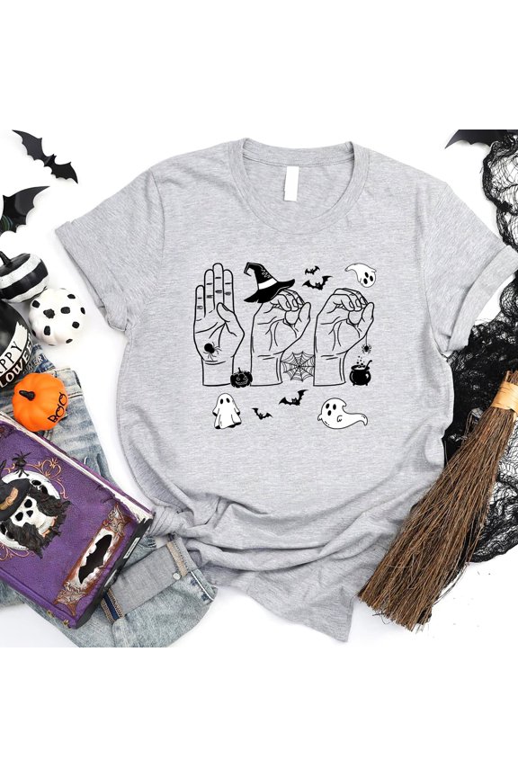 Boo Hand Sign Language Halloween ASL Shirt, Deaf Pride Shirt, Sign Language 1502315562