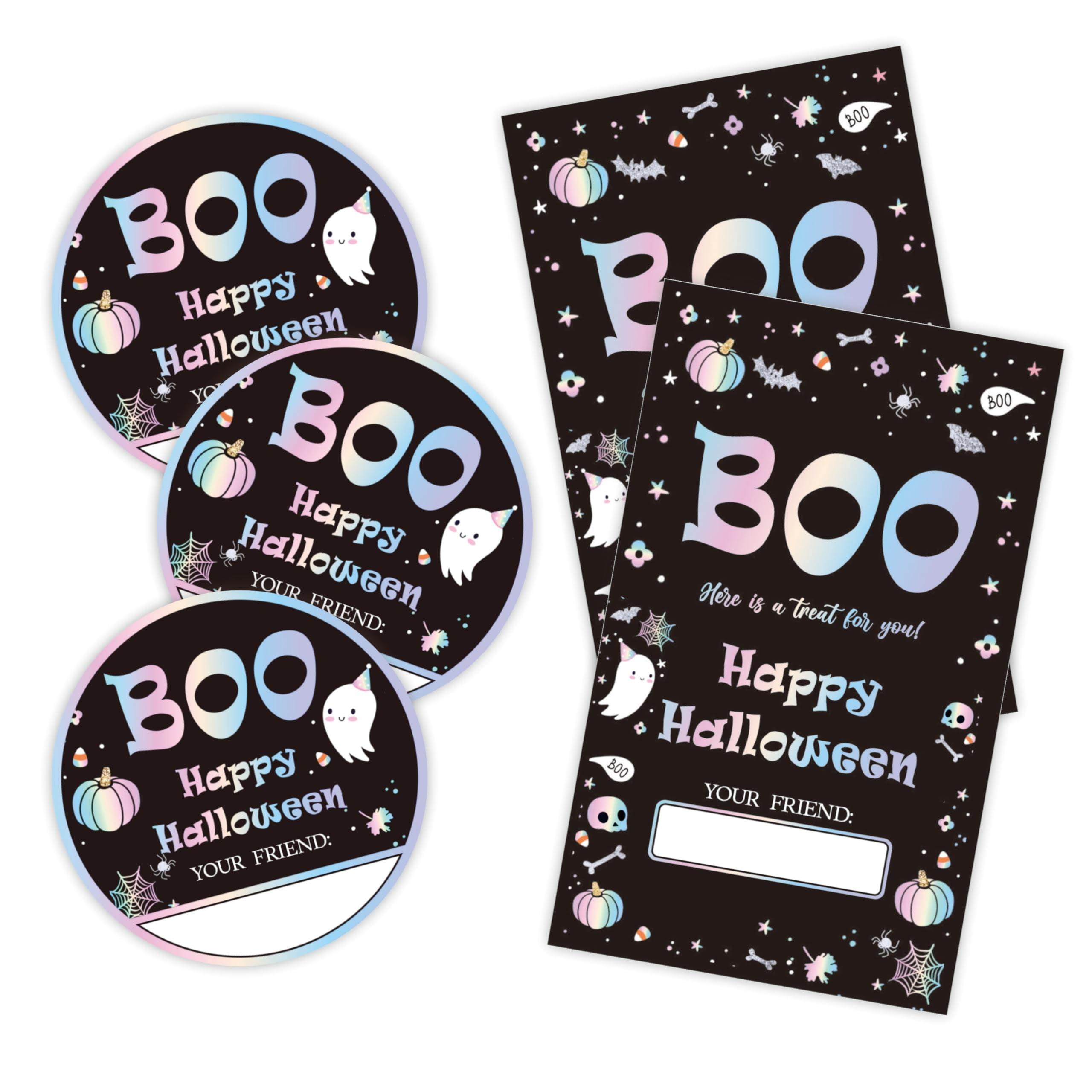 Boo! Happy HalloweenITSC Stickers Set - Laser Pumpkins - 40 Self ...