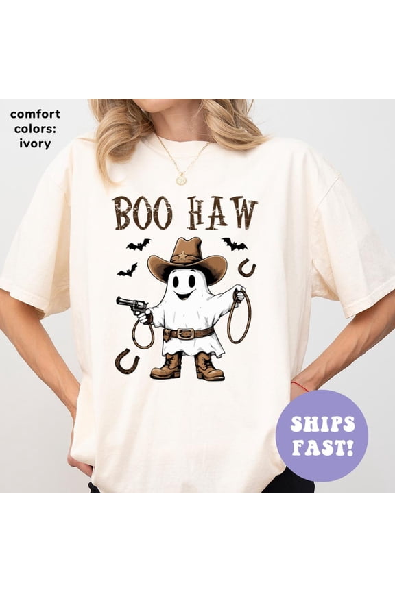 Boo Haw Shirt Cowboy Shirt Ghost Cowboy Shirt Spooky Ghost Shirt Gift Cowboy Shirt T Shirt All Size S-3XL