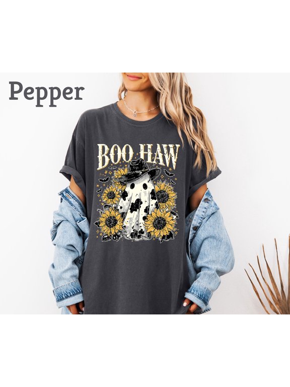 Boo Haw Western Ghost Halloween Spooky Season Gift T-Shirt