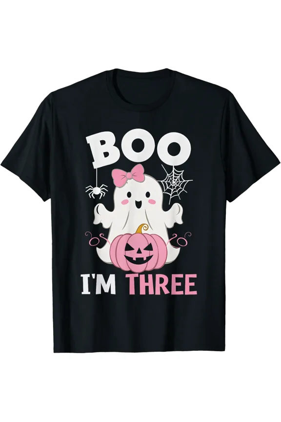 Boo I’M Three Ghost Third Birthday T Shirt Size S-5XL