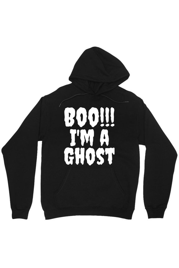 Boo!!! I'm A Ghost Graphic Funny Halloween Holiday Creepy Season Simple Text - Comfortable Fit M7633 Unisex Hoodie, Up to Size 5XL