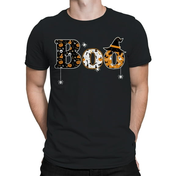 Boo In Halloween T-Shirt Men -Smartprints Designs, Male Large