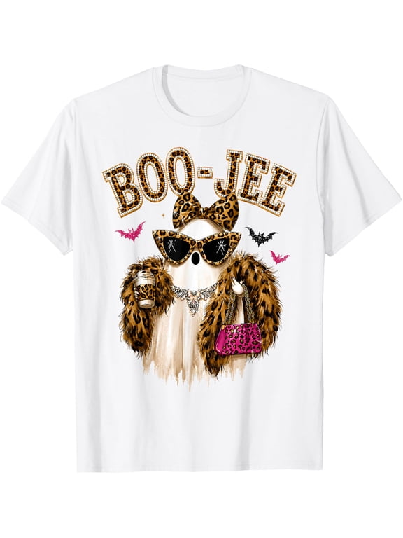 Boo-JEE Cute Leopard Ghost Boujee Halloween T-Shirt