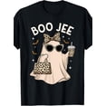 thumbnail image 1 of Boo JEE Leopard Ghost Coffee Halloween Boujee Unisex T-Shirt, 1 of 6