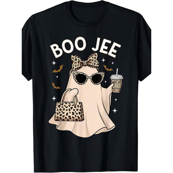 Boo JEE Leopard Ghost Coffee Halloween Boujee Unisex T-Shirt