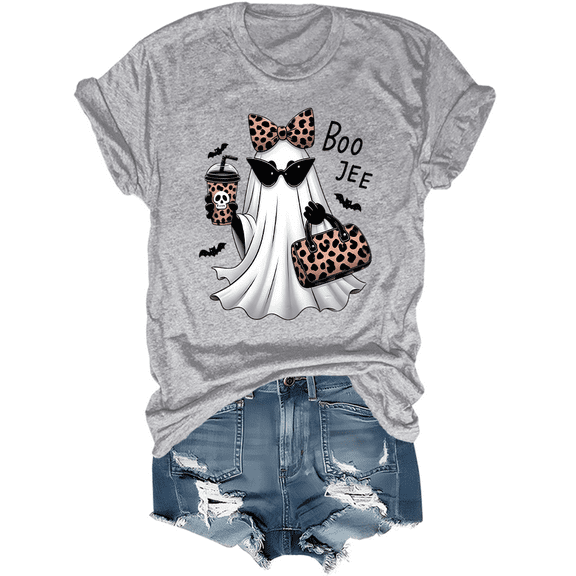 Boo-JEE Shirt Boo JEE Ghost T-Shirt Funny Halloween Ghost Women Graphic Tees