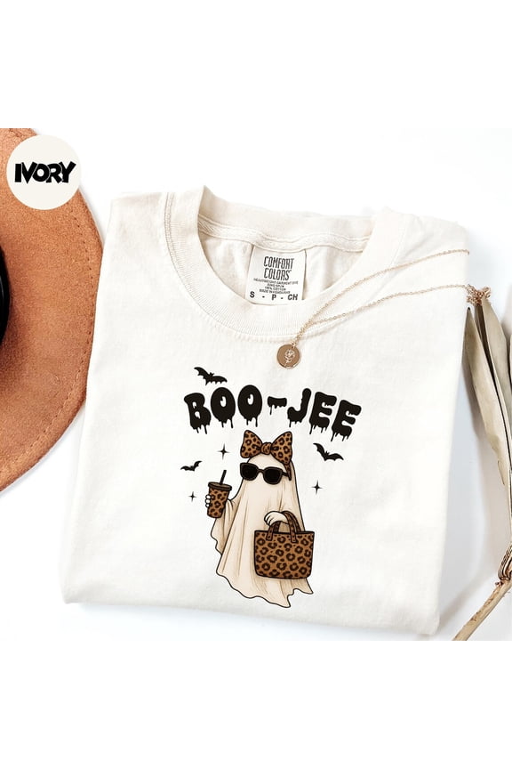 Boo Jee Boujee Ghost Spooky Season Leopard T-Shirt All Size S-3XL
