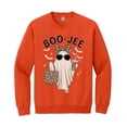 thumbnail image 1 of Boo-Jee Ghost Sweatshirt, Leopard Print Ghost Coffee Graphic Pullover, Funny Fall Halloween Gift, 1 of 2