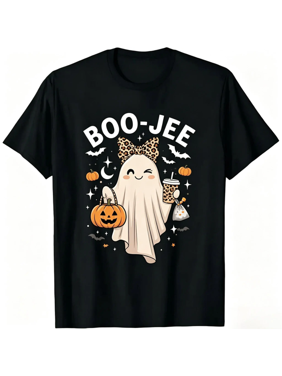 Boo‑Jee Ghost Unisex T‑Shirt, Leopard Ghost Halloween Tee