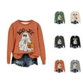 thumbnail image 1 of Boo Jee Halloween Sweatshirts for Women 2025 Long Sleeve Crewneck Cute Ghost Graphic Sweatshirt Pullover Tops, 1 of 7