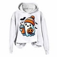 thumbnail image 1 of Boo Jee Hoodie 2025 Halloween Pumpkin Ghost Coffee Hoodies for Women Long Sleeve Graphic Sweatshirt Pullover Tops, 1 of 3