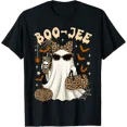 thumbnail image 1 of Boo-Jee Leopard Coffee Ghost Halloween T Shirt Size S-5XL, 1 of 5