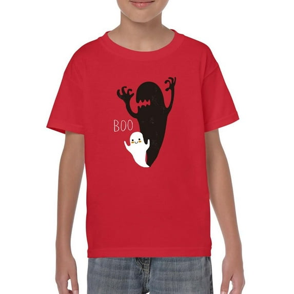 Boo. Little Ghost Big Shadow T-Shirt Juniors -Image by Shutterstock, Medium