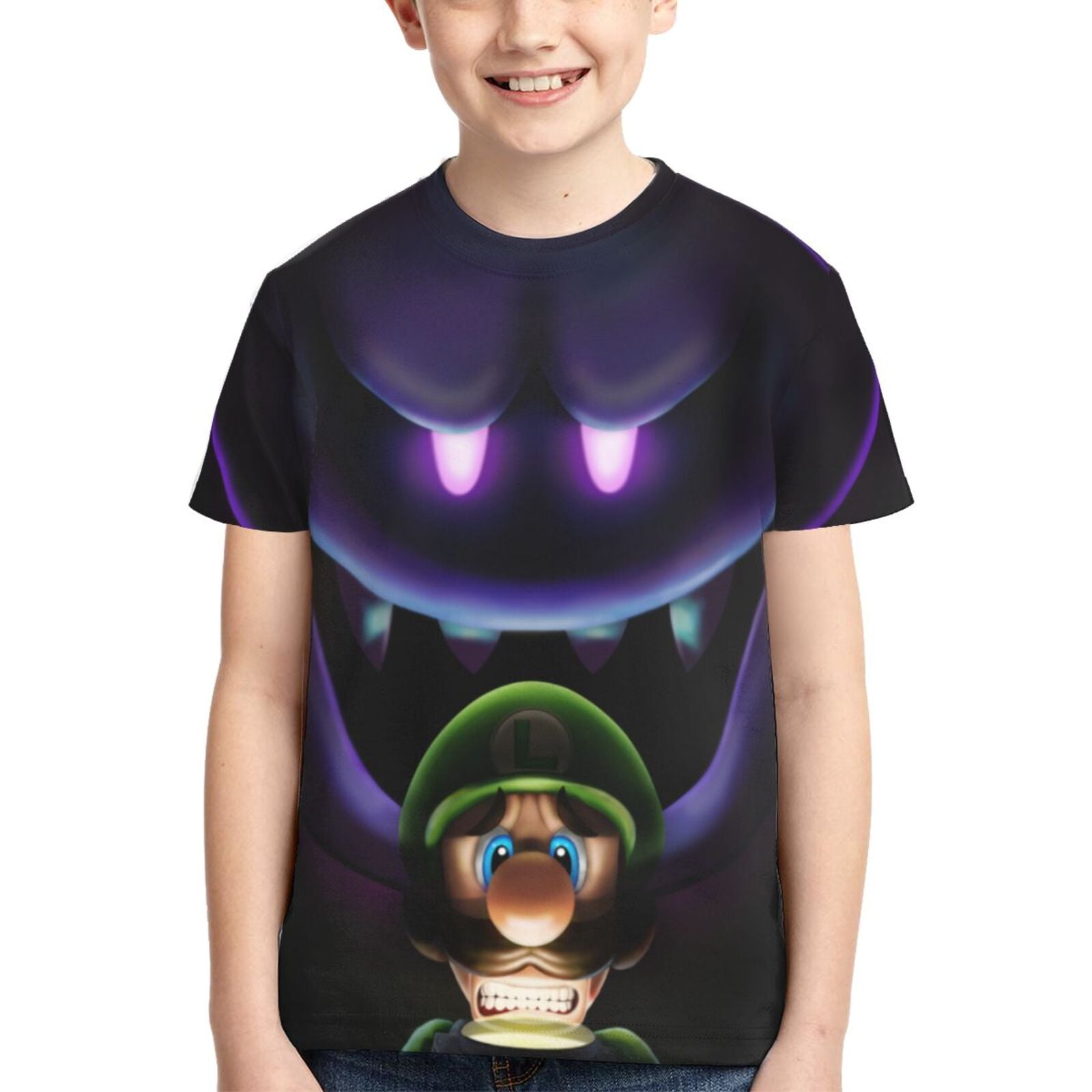 Boo Luigi's Mansion Game Teen T Shirts Unisex Crewneck Short