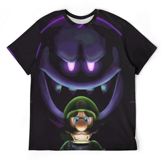 Boo Luigi's Mansion Game Unisex Short-sleeve Shirt For Men Women Novelty 3D Print T-Shirt Soft Comfortable Tee Shirts