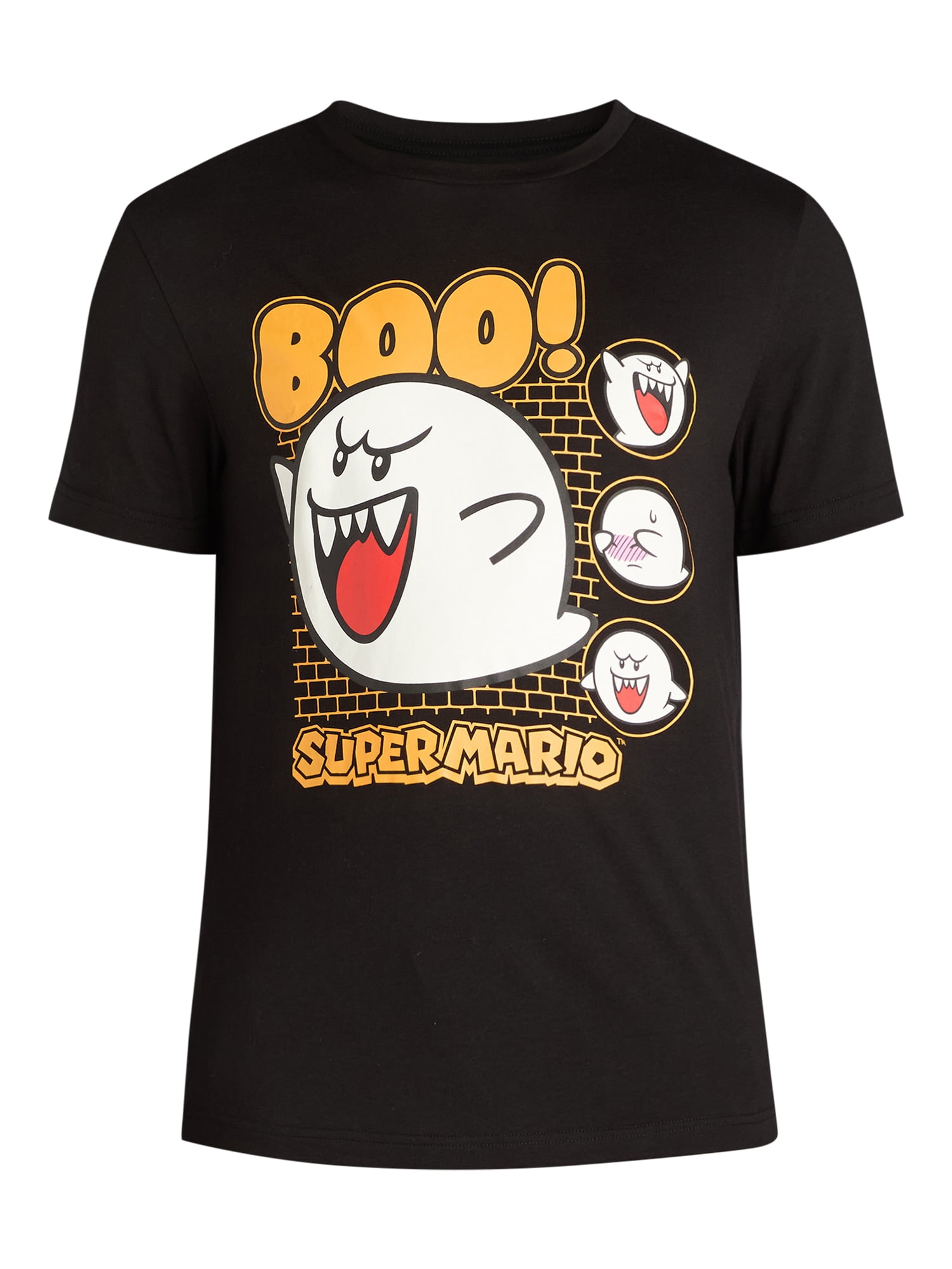 Nintendo Men's and Big Men's Haloween BOO Super Mario Bros. Graphic Tee ...