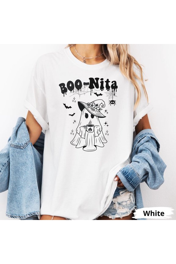 Boo-Nita Ghost Halloween Shirt, Funny Bilingual Latina Tee, Spooky Season Cute Fall Top