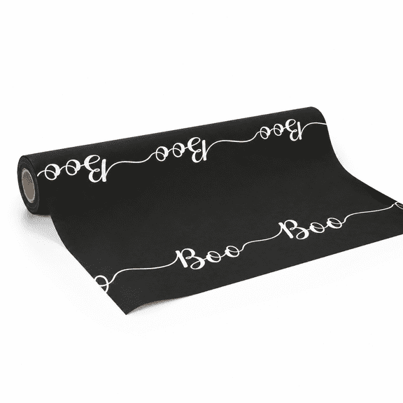 Boo Paper Table Runner Roll 25' X 16" Black And White
