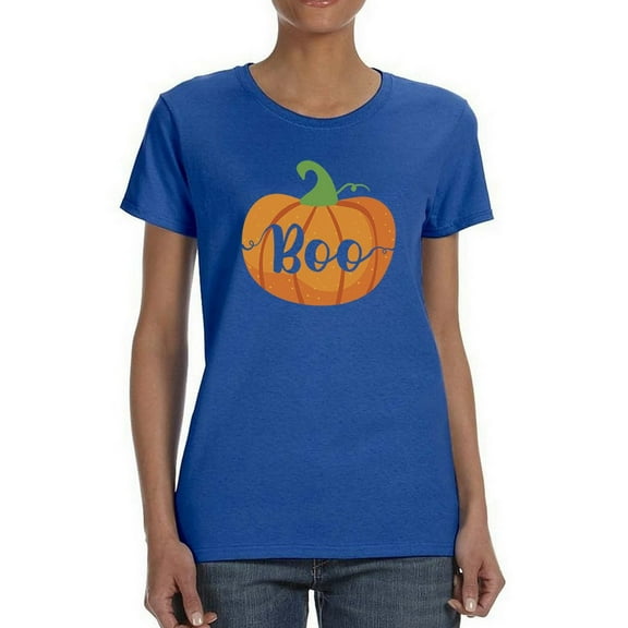 Boo Pumpkin T-Shirt Women -Smartprints Designs, Female Large