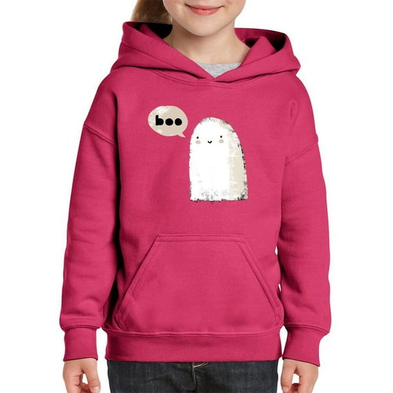 Boo. Retro Style Cute Ghost Hoodie Juniors -Image by Shutterstock, Medium
