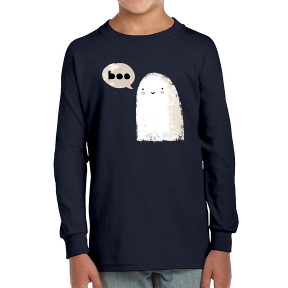 Boo. Retro Style Cute Ghost Long Sleeve Toddler -Image by Shutterstock, 2 Toddler