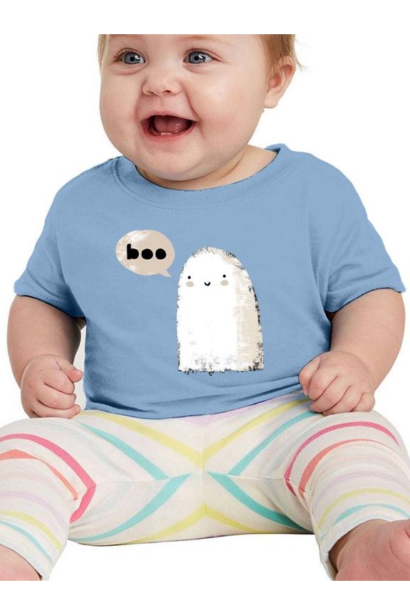 Boo. Retro Style Cute Ghost T-Shirt Infant -Image by Shutterstock, 18 Months